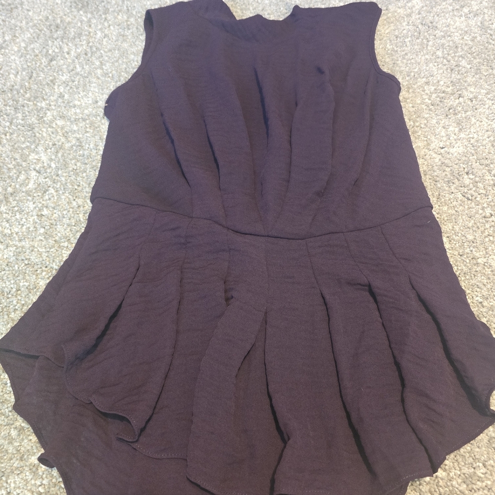 Purple Sleeveless Sheer Blouse
